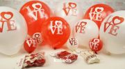 Kalisan 12'' Love Baskılı Kırmızı - Beyaz Balon 25'li