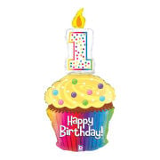 Happy 1st B-Day Cupcake Grabo Folyo Balon 47''