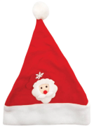 Yılbaşı Şapkası Kadife Kabartmalı Noel Baba Figürlü Lüks 3517