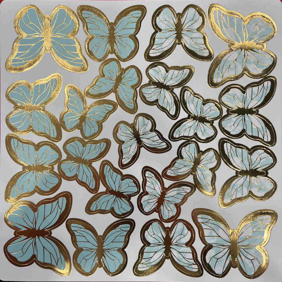 Dekoratif Kağıt Kelebek Süs Varaklı Makaron Yeşil 126'lı