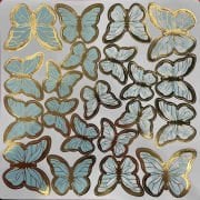 Dekoratif Kağıt Kelebek Süs Varaklı Makaron Yeşil 126'lı