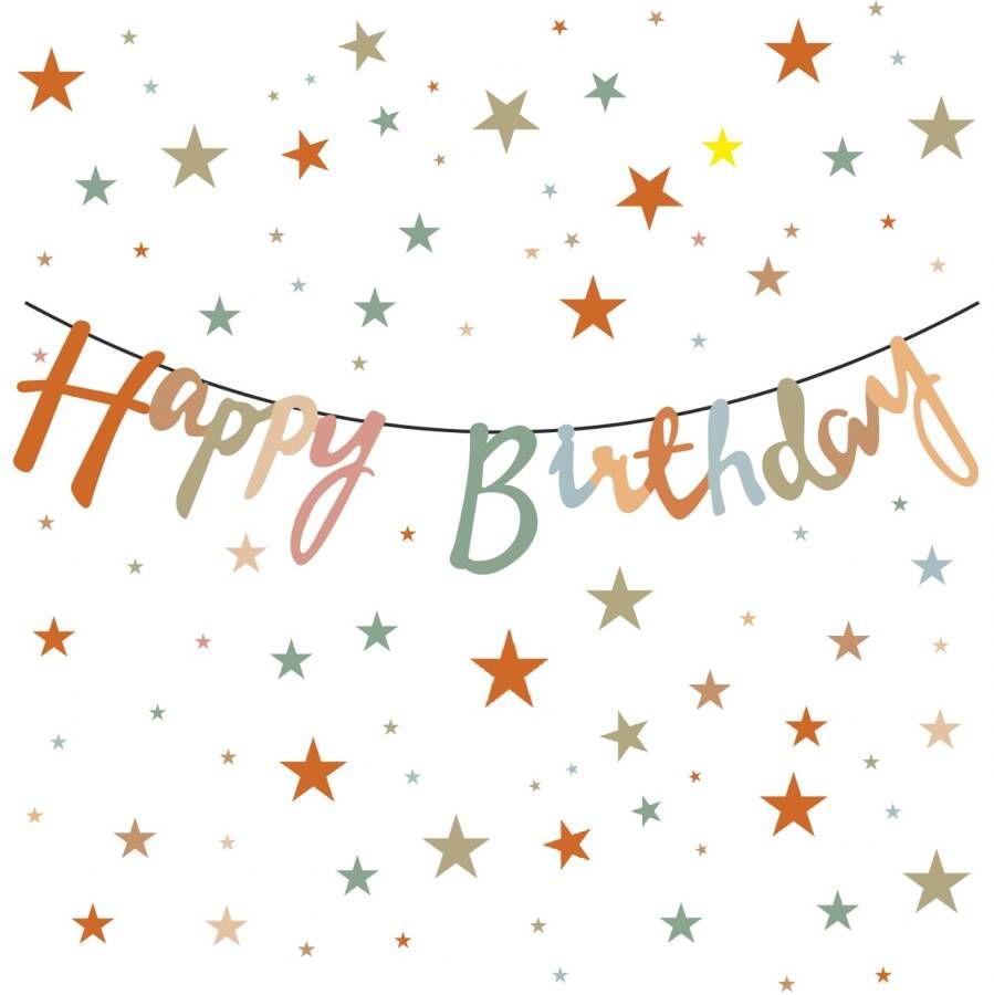 Happy Birthday Retro Kaligrafi Banner