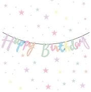 Happy Birthday Makaron Kaligrafi Banner