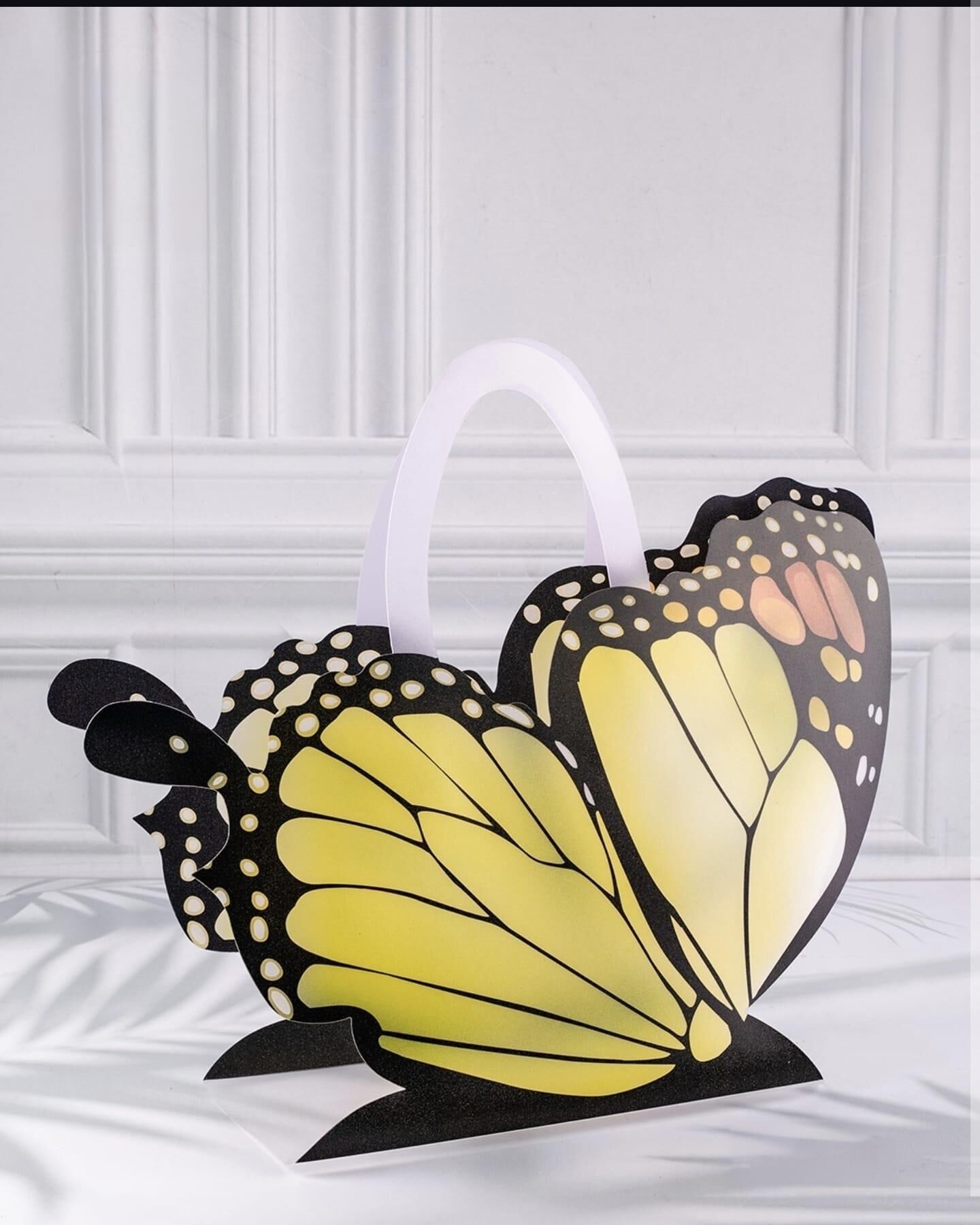 Çanta PVC Kelebek Buketi İçin 42*12*35 Cm Sarı