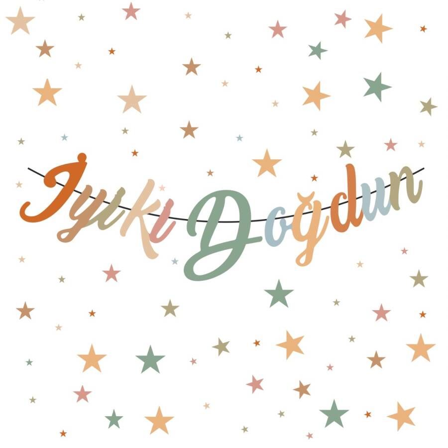 İyi Ki Doğdun Retro Kaligrafi Banner