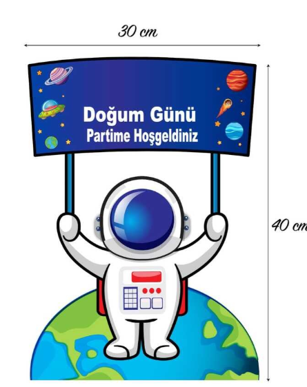 Uzay Temalı Dekoratif Pano Masa Üstü Set 5'li Set
