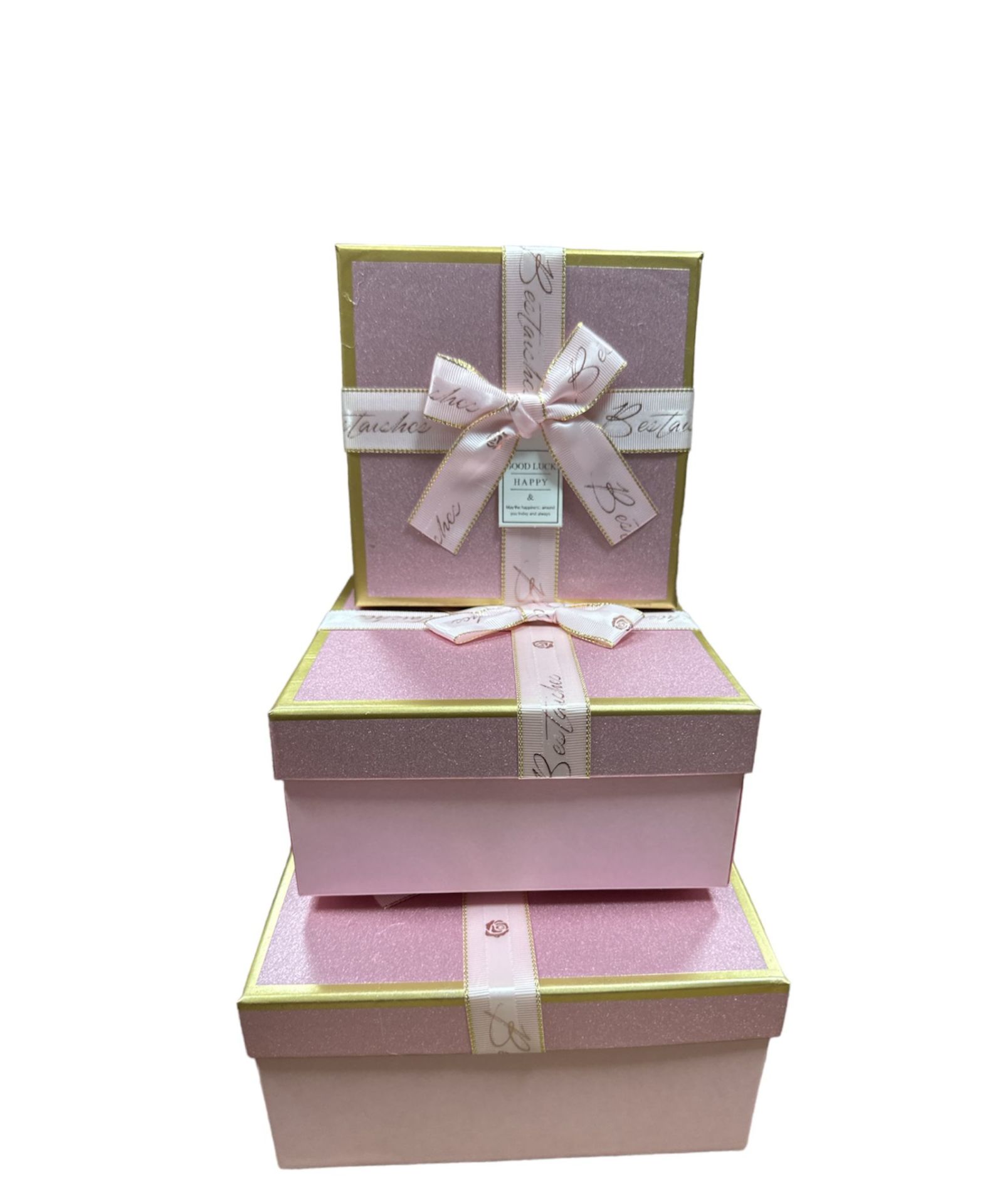 GOLD DETAYLI PEMBE 3'LÜ KARE KUTU 3274