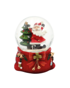 Yılbaşı Kar Küresi Fiyonklu Model 6 Cm Noel Baba Ağaçlı Model