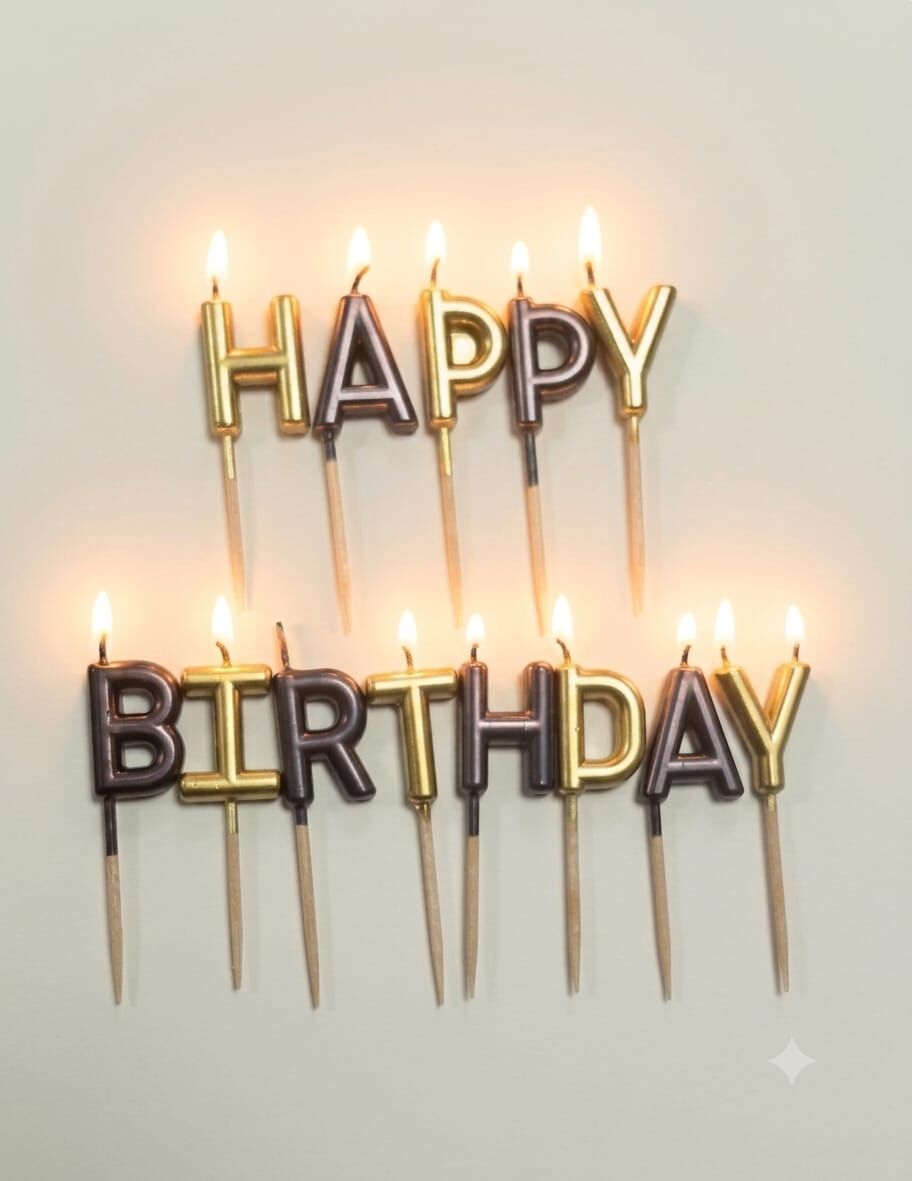 Happy Birthday 13 parça Siyah Gold Mum