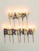 Happy Birthday 13 parça Siyah Gold Mum