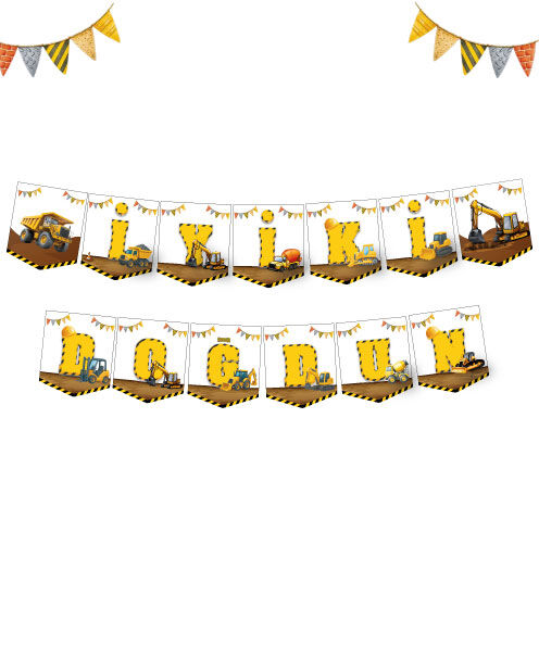 İnşaat Temalı İyiki Doğdun Banner