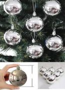 Yılbaşı Top Süs 4 Cm Gümüş Parlak  6'lı 2239-3