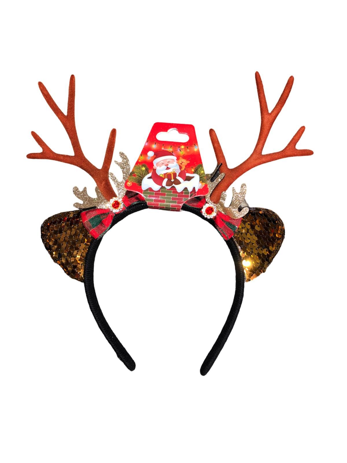 Kahverengi Pullu Fiyonk Detaylı Geyik Taç