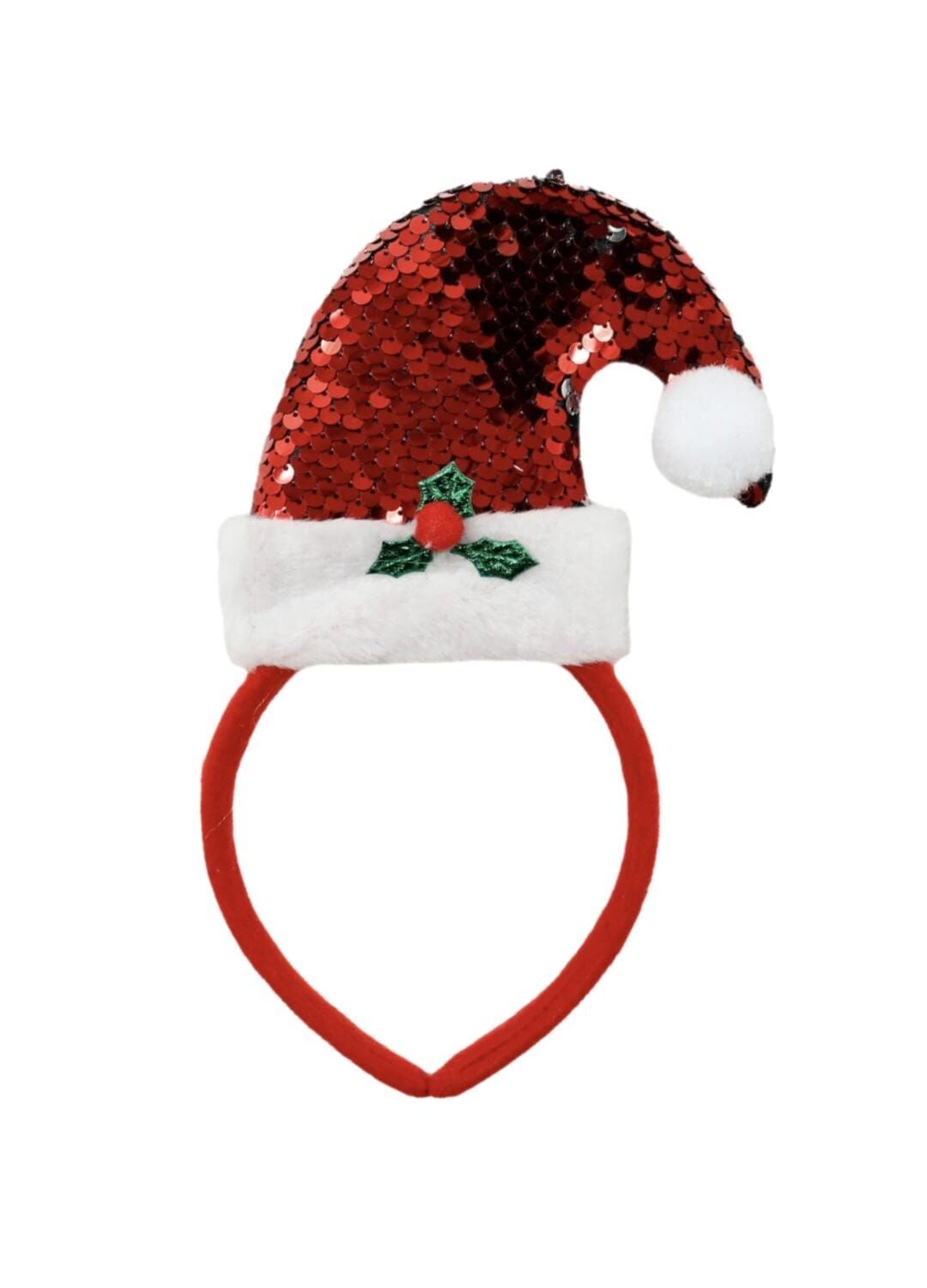 Kırmızı Pullu Yılbaşı Noel Şapkalı Taç