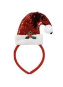 Kırmızı Pullu Yılbaşı Noel Şapkalı Taç