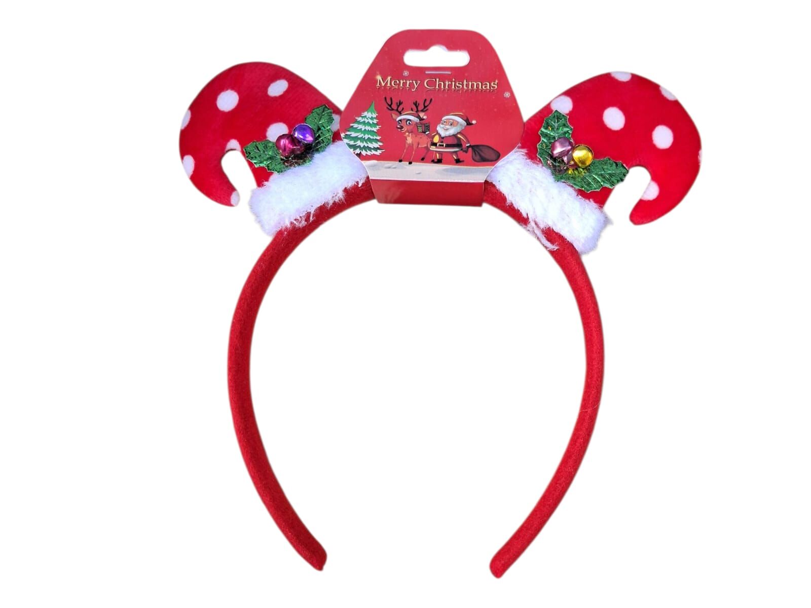 Kırmızı Puantiyeli Zilli Boynuz Taç 250287