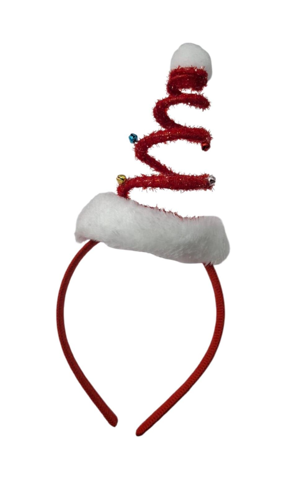 Yılbaşı Kırmızı Beyaz Yaylı Taç