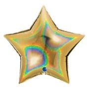 36'' Grabo Hologram Gold Yıldız Folyo Balon