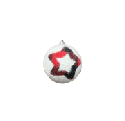 Yılbaşı Top Süs 5 Cm Beyaz Yıldız Desenli 6'lı 22464