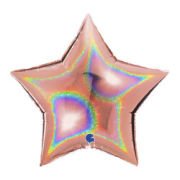 36'' Grabo Hologram Rose Gold Yıldız Folyo Balon