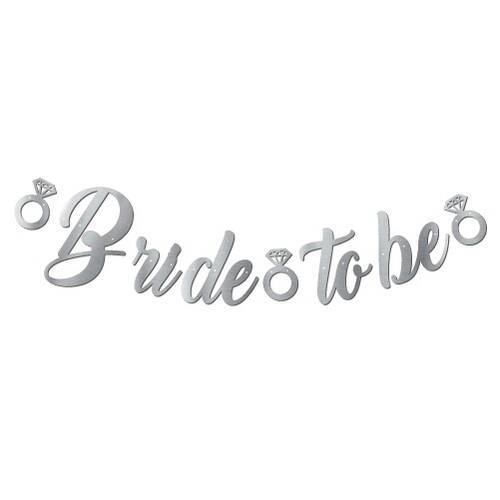 Kaligrafi Banner Gümüş Bride To Be