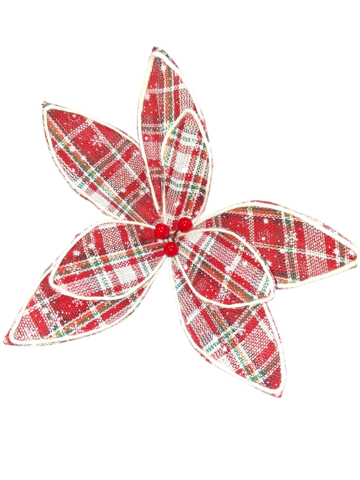 Noel Dekarasyon Yılbaşı Çiçeği Kumaş Çizgili 30 Cm 24057