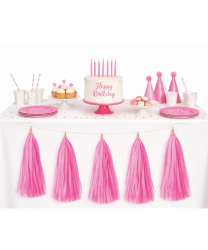 Garland Dekor Süs Pembe 5 Parça