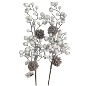 Yılbaşı Süsleme Çubuk Beyaz Karlı Kozalaklı 60 Cm 25178