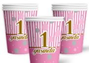 8'li 1 Yaş Pembe Bardak