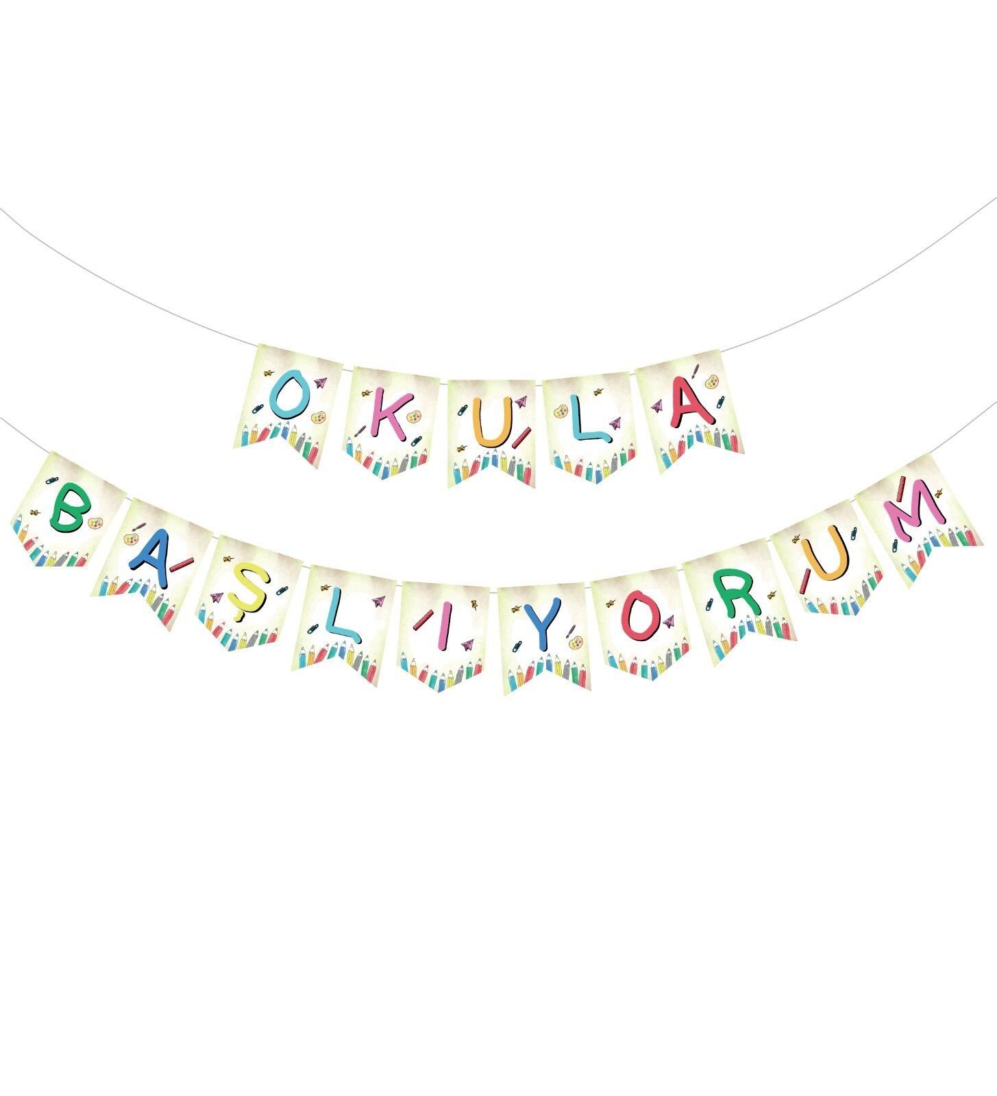 Okula Başlıyorum Zikzak Banner