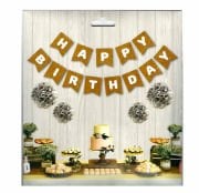 Happy Birthday Kraft Beyaz Banner