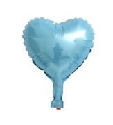 10 Inch Bebek Mavi Kalp Folyo Balon 50 Li
