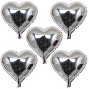 10 Inch Kalp Gümüş Folyo Balon 50 Li