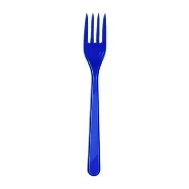 Plastik Çatal Koyu Mavi 25li