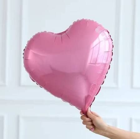 10 Inc Kalp Pembe Folyo Balon  50 Li