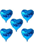 5 Inc Mavi Kalp  Folyo Balon 50 Li