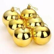 Yılbaşı Top Süs Cm Gold Parlak 6 Cm 6'lı  2345