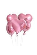 5 Inc Pembe Kalp Folyo Balon 50 Li