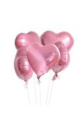 5 Inc Pembe Kalp Folyo Balon 10 Lu