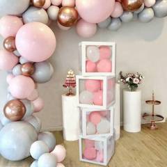 Büyük 25 cm Şeffaf Kutu Beyaz