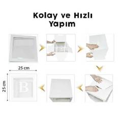 Büyük 25 cm Şeffaf Kutu Beyaz