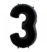 3 Rakam Siyah Folyo Balon 40 Inch