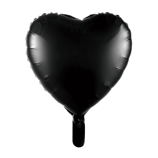 24 Inc Siyah Kalp Folyo Balon