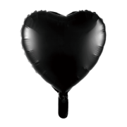 24 Inc Siyah Kalp Folyo Balon