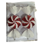 Yılbaşı Süs Kırmızı Beyaz 25 Cm Şeker 2'li 1002