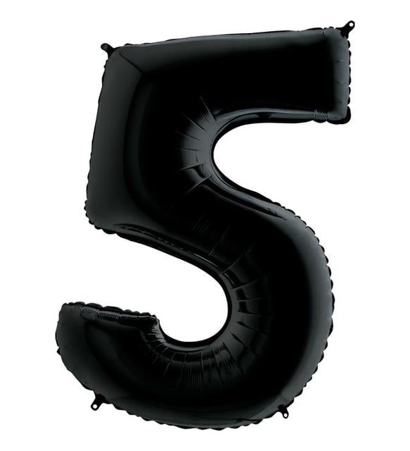 5 Rakam Siyah Folyo Balon 40 Inch