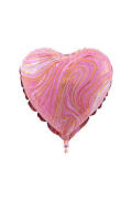 18 Inc pembe Mermer Desen Kalp Folyo Balon