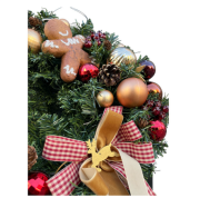 Yılbaşı Kapı Süsü 45 Cm Lüx Ledli Renkli Kurabiye Adam 8134