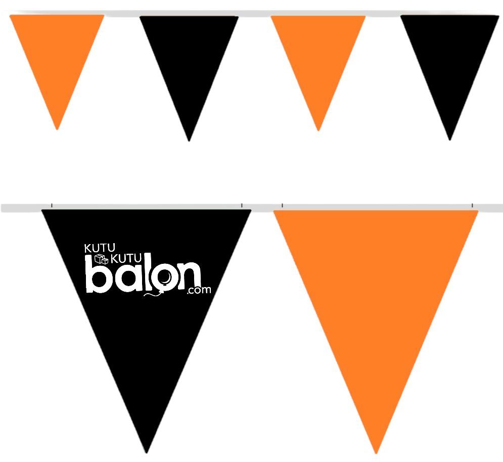 Siyah Turuncu Üçgen 25 Metre Branda Flama