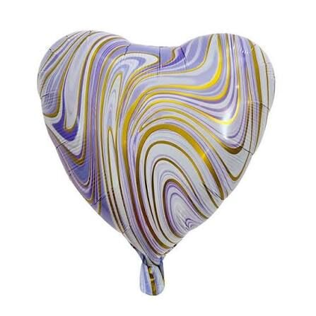 18 Inc Mor Mermer Desen Kalp  Folyo Balon